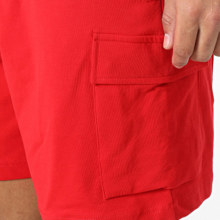 Black Industry - Conjunto de camiseta roja y pantalón corto de jogging