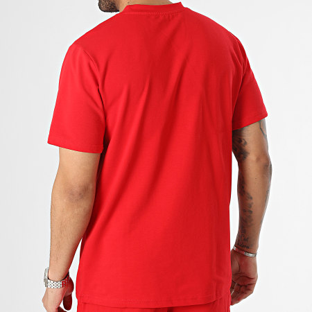 Black Industry - Ensemble Tee Shirt Et Short Jogging Rouge