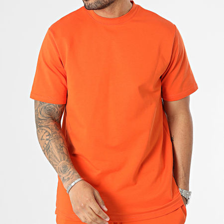 Black Industry - Ensemble Tee Shirt Et Short Jogging Orange