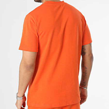 Black Industry - Set di maglietta e pantaloncini da jogging arancioni
