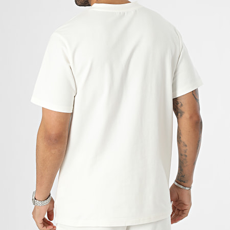 Black Industry - Conjunto de camiseta y pantalón corto de jogging beige claro