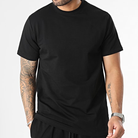 Black Industry - Set di maglietta e pantaloncini da jogging neri