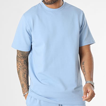 Black Industry - Conjunto de camiseta azul claro y pantalón corto de jogging