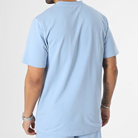 Black Industry - Set di maglietta e pantaloncini da jogging blu chiaro