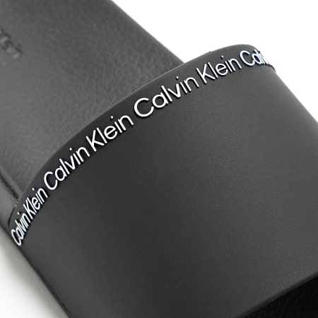 Calvin Klein - Claquettes Pool Slide Rubber 0981 Ck Black
