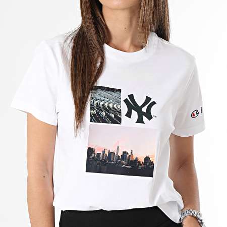 Champion - Maglietta da donna 116469 New York Yankees Bianco