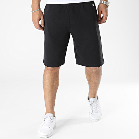 Champion - Pantalones cortos de jogging con rayas 218712 Negro