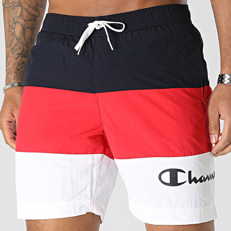 Champion - Pantaloncini da bagno blu navy rosso bianco 218722