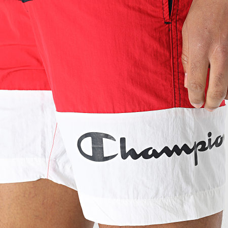 Champion - Short De Bain 218722 Blanc Rouge Bleu Marine