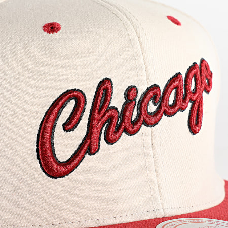 Mitchell and Ness - Gorra Sail Two Tone Snapback Chicago Bulls Beige Rojo