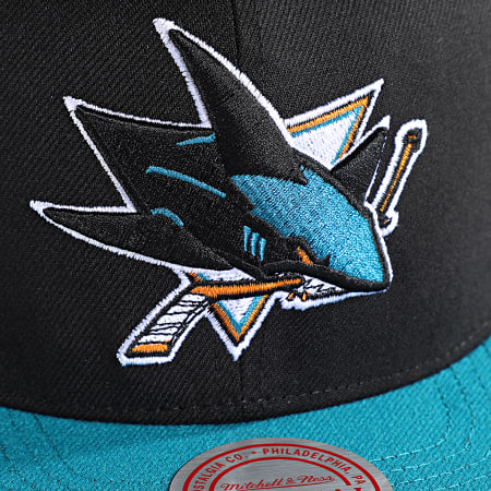 Mitchell and Ness - Casquette Snapback Team Two Tone San Jose Sharks Noir Turquoise