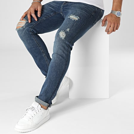 Only And Sons - Azul Damage 2946 Azul Denim Slim Loom Jeans