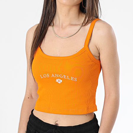 Only - Camiseta de tirantes para mujer Cara Naranja