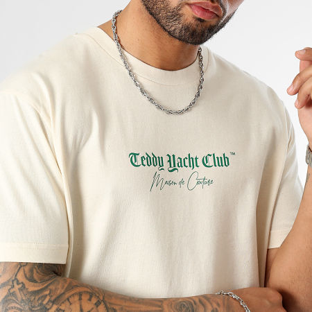 Teddy Yacht Club - Tee Shirt Oversize Large Maison De Couture Verde Smeraldo Beige