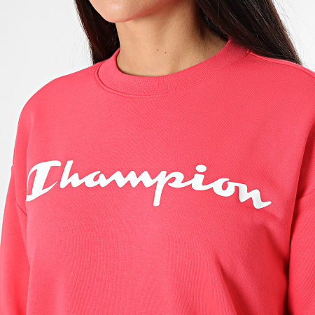 Champion - Sudadera oversize de cuello redondo para mujer 116356 Rosa