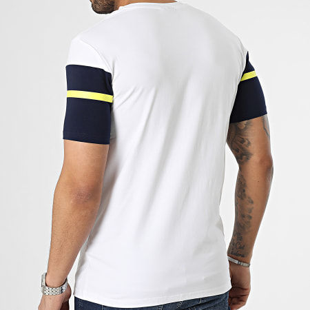 Comme Des Loups - Camiseta Wimbledon Blanca Azul Marino Amarilla