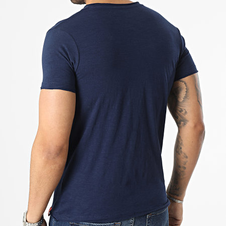 Classic Series - Camiseta Cuello Tunecino Azul Marino