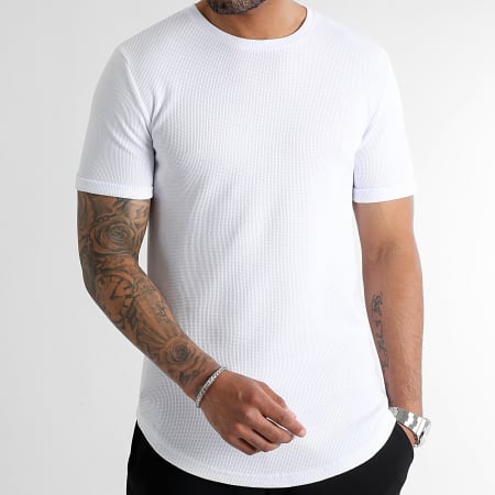 LBO - Tee Shirt Oversize Texturé Waffle 2969 Blanc