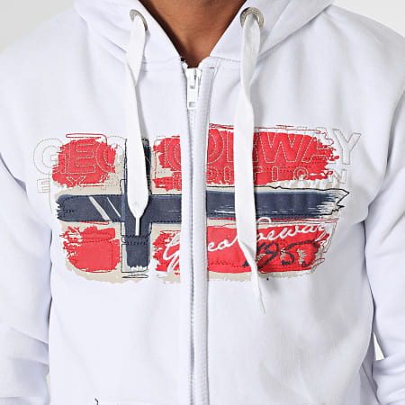 Geographical Norway - Sudadera blanca con cremallera
