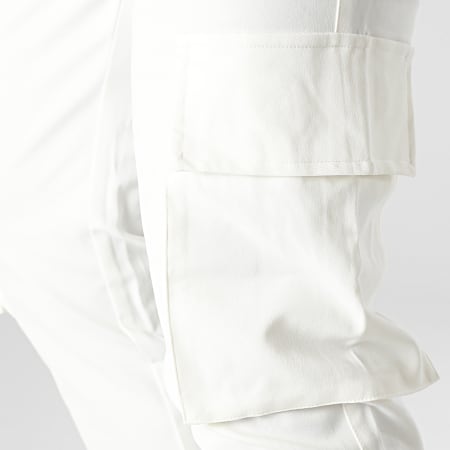 John H - Pantalon Cargo Slim PP358 Blanc