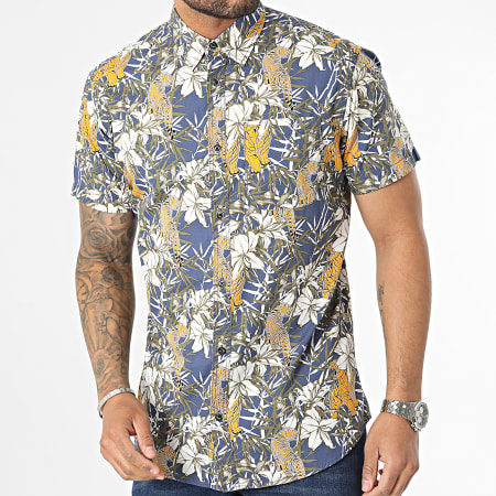 Produkt - Camicia a manica corta con fiori blu oceano e marina