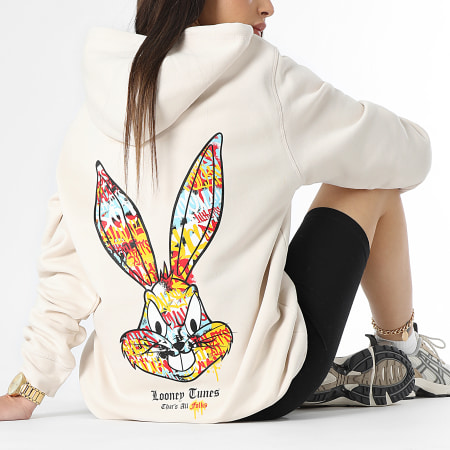 Looney Tunes - Sudadera con capucha para mujer Bugs Bunny Graff Beige