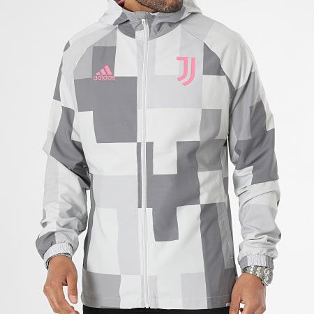 Adidas Sportswear - Juventus FC HS9800 Giacca con cappuccio e zip grigia