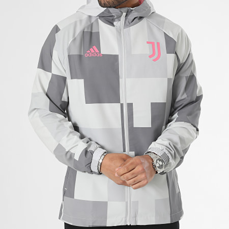 Adidas Performance - Juventus FC HS9800 Chaqueta gris con capucha y cremallera