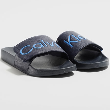 Calvin Klein - Claquettes Adjustable Pool Slide Mono 0957 Ck Navy