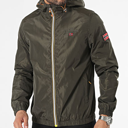 Geographical Norway Chaqueta verde caqui con capucha y