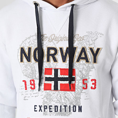 Geographical Norway Guitre Hombre - Sudadera con capucha y bandera Blanco