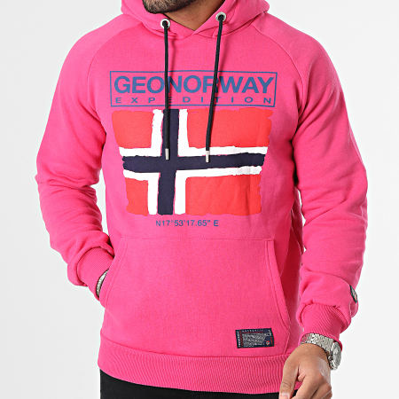 GEO NORWAY Sudadera con capucha para mujer con capucha y media cremallera  S, color rosa, Color rosa., S: .es: Moda