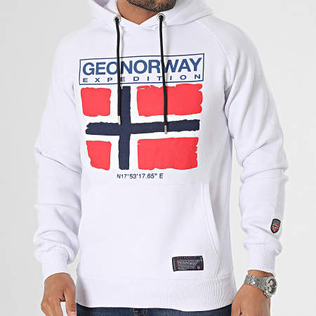 Geographical Norway - Sweat Capuche Blanc