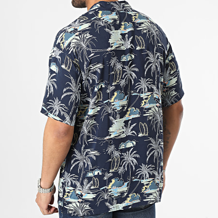 Produkt - Camicia a maniche corte blu navy con fiori