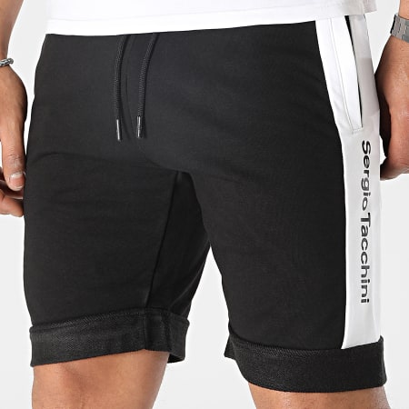 Sergio Tacchini - Pantalones cortos Vunkan Banded Jogging Shorts Negro Blanco