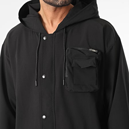 Classic Series - Conjunto de chaqueta negra con cremallera y pantalón cargo