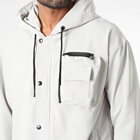 Classic Series - Conjunto de chaqueta gris con cremallera y pantalón cargo