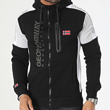 Geographical Norway - Sweat Zipp?� Capuche Noir - LaBoutiqueOfficielle.com