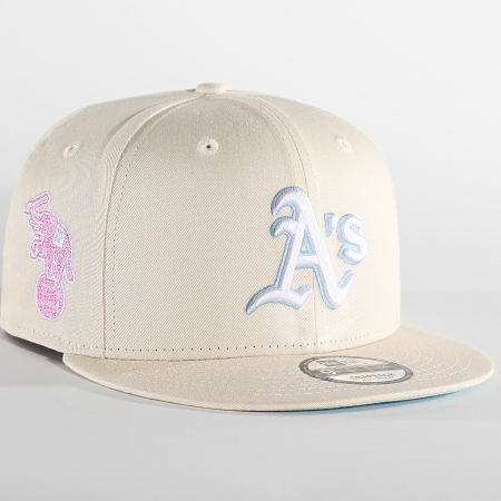 Casquette New Era Oakland Athletics - Taille 7 1/4, Rose Et Verte - Patch éléphant - Occasion Comme Neuve