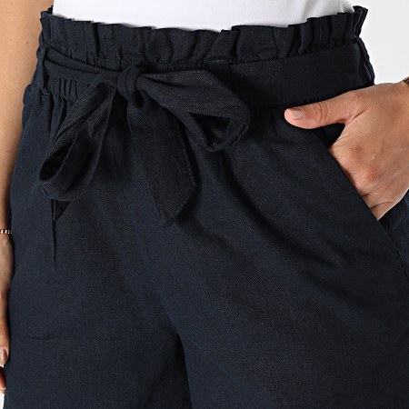 Only - Pantalones cortos chinos de mujer Say Linen Navy