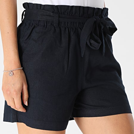 Only - Pantalones cortos chinos de mujer Say Linen Navy