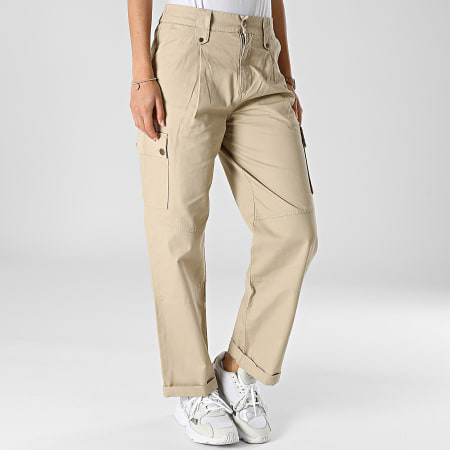 Only - Pantalones cargo rectos para mujer New Saige Beige