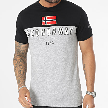 Geographical Norway - Tee Shirt Gris Chiné Noir