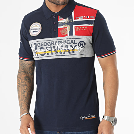 Geographical Norway - Polo Manches Courtes Kidney Bleu Marine