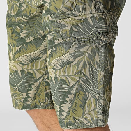 MZ72 - Pantaloncini Cargo verde Khaki con fiori