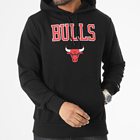 New Era - Felpa con cappuccio Logo squadra NBA Chicago Bulls 60357036 Nero