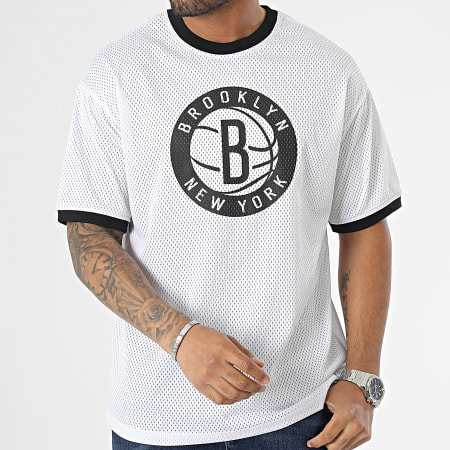 New Era - Maglietta NBA con logo della squadra in maglia Brooklyn Nets 60357110 Bianco
