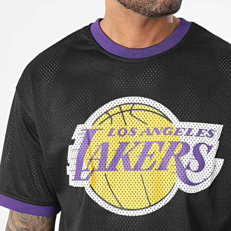 New Era - Maglietta NBA Logo Squadra Mesh Los Angeles Lakers 60357111 Nero