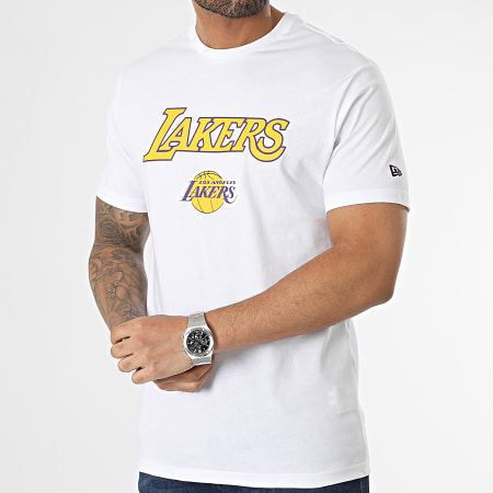 New Era - Maglietta Logo squadra NBA Los Angeles Lakers 60357058 Bianco