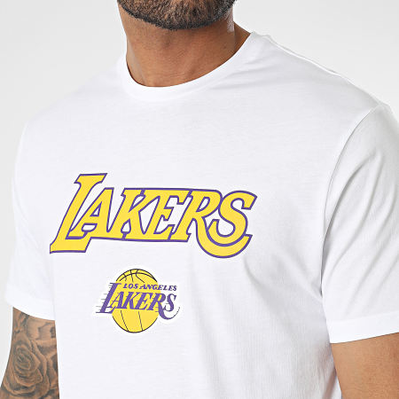New Era - Maglietta Logo squadra NBA Los Angeles Lakers 60357058 Bianco